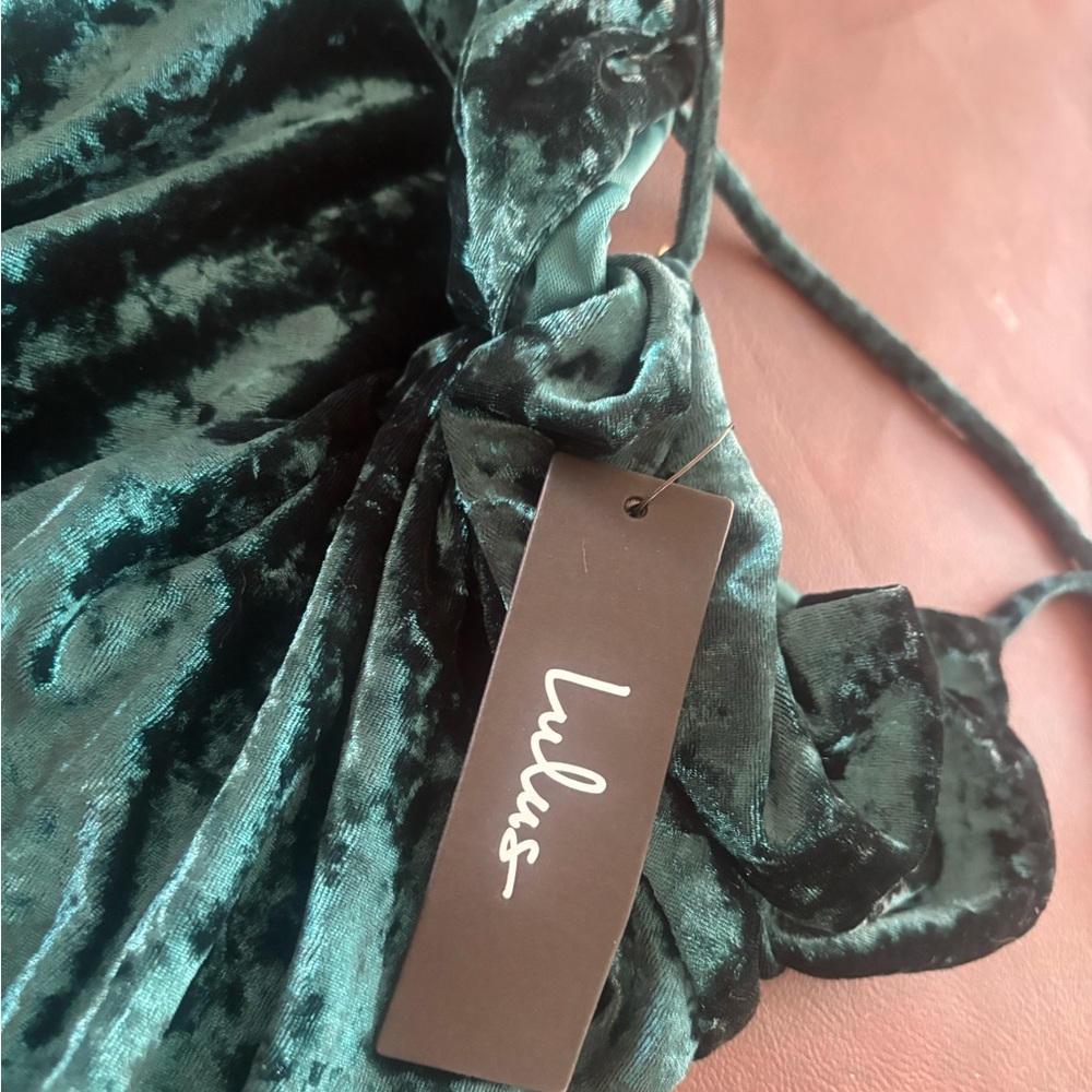 Lulu's Teal Satin Dress